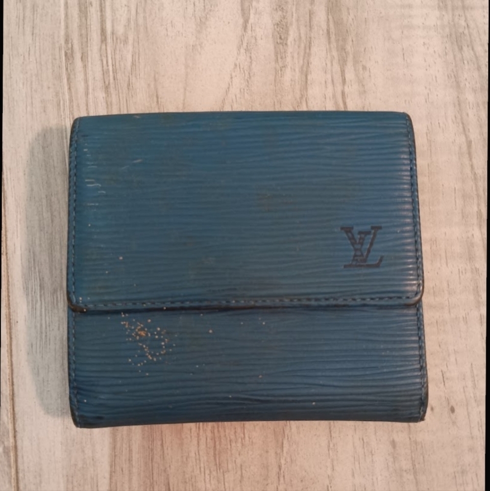 LOUIS VUITTON VINTAGE BLUE EPI LEATHER PORTE MONNAIE BILLETS WALLET  SP0926